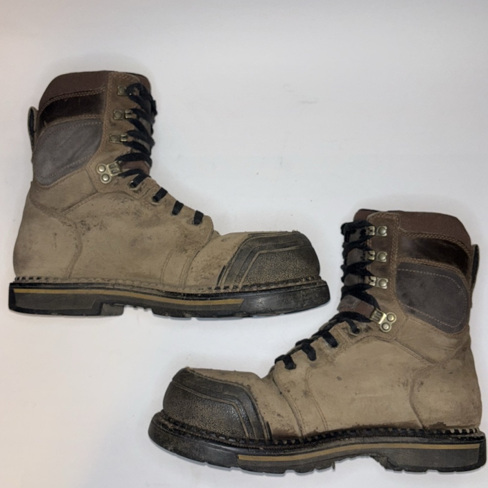 Men’s Danner 8” Brown Suede Steel Toe Composite Cap Waterproof Work Boots Size 9 - Picture 3 of 8